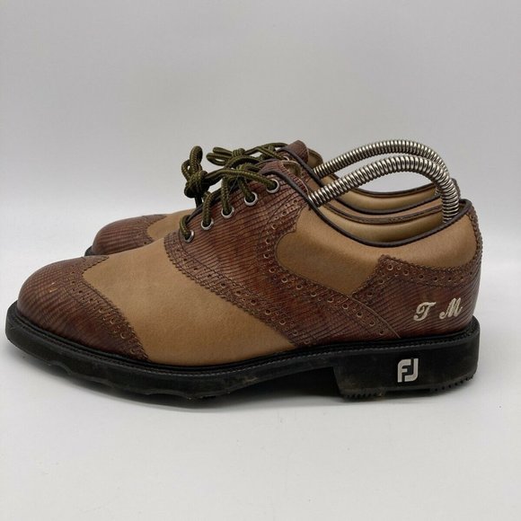 FootJoy Myjoys Wingtip Oxford Golf Shoes - Picture 7 of 9